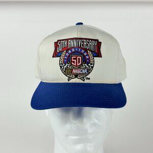 Vintage NASCAR 50th Anniversary Hat 1948-1998 Blue White Adjustable Cap
